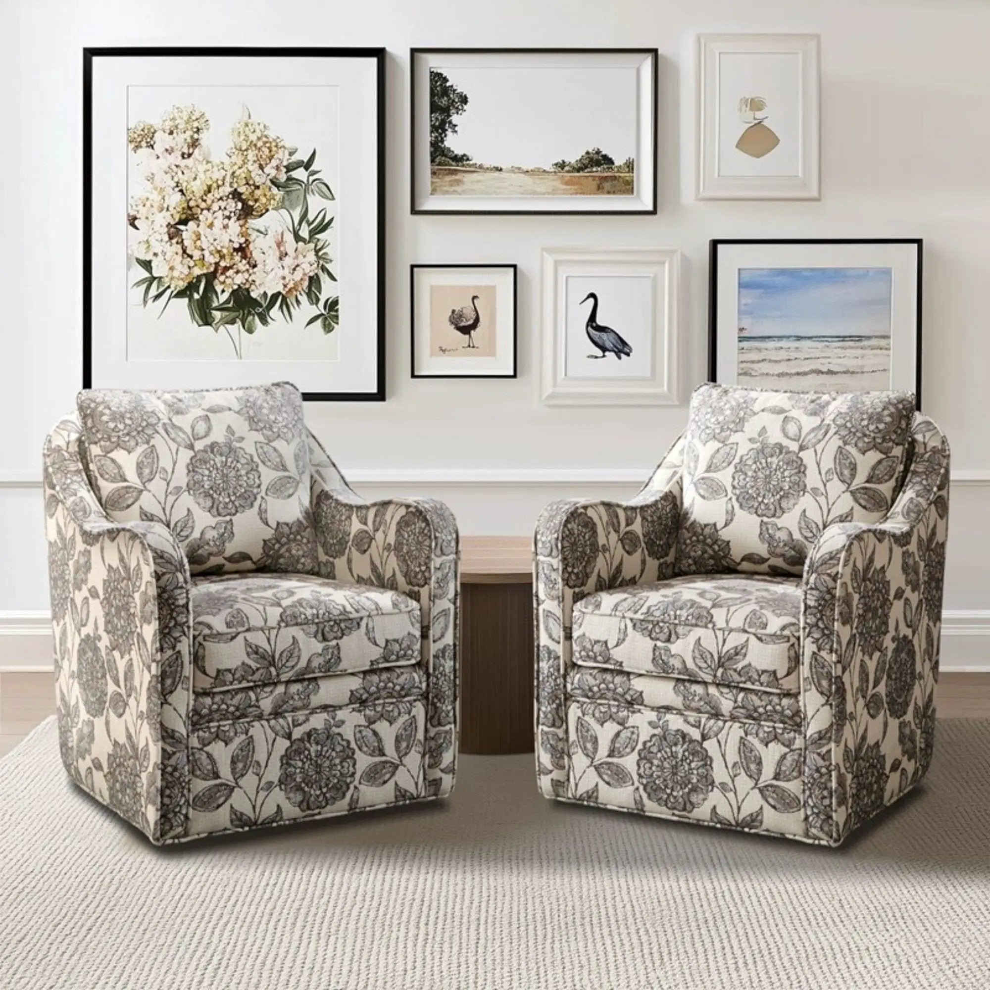 Wide Seat Arm Chair With 360 Degree Rotation by HouseOfZazla