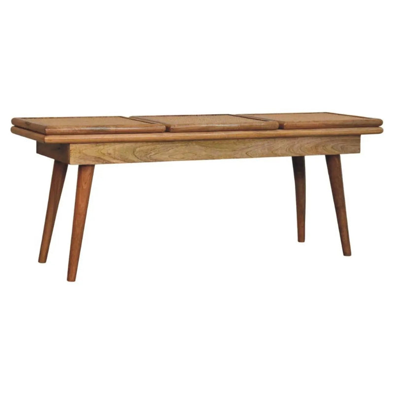 Larissa - Triple Accent Cane Bench - Beige by HouseOfZazla