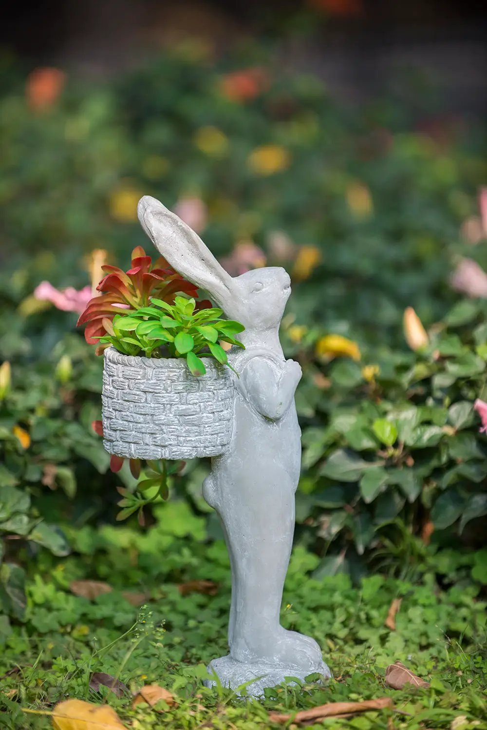 8.5x5.5x19.5" Tall Cement Rabbit Planter by HouseOfZazla