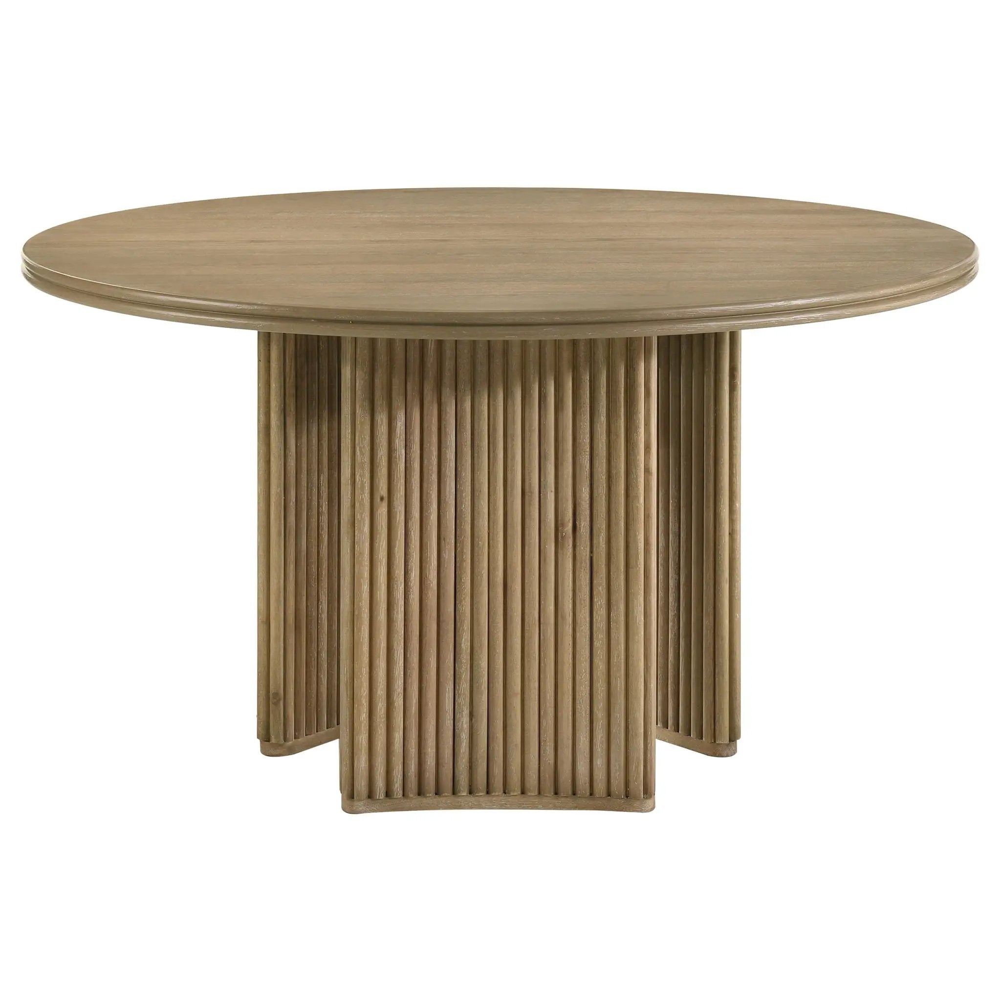 Adina 5-piece Round Dining Table Set Distressed Light Brown by Unique Piece Furniture