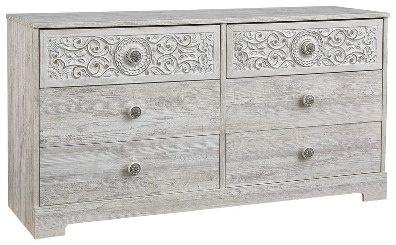 Paxberry - Six Drawer Dresser - Vinyl-Wrapped - Whitewash by Unique Piece Furniture