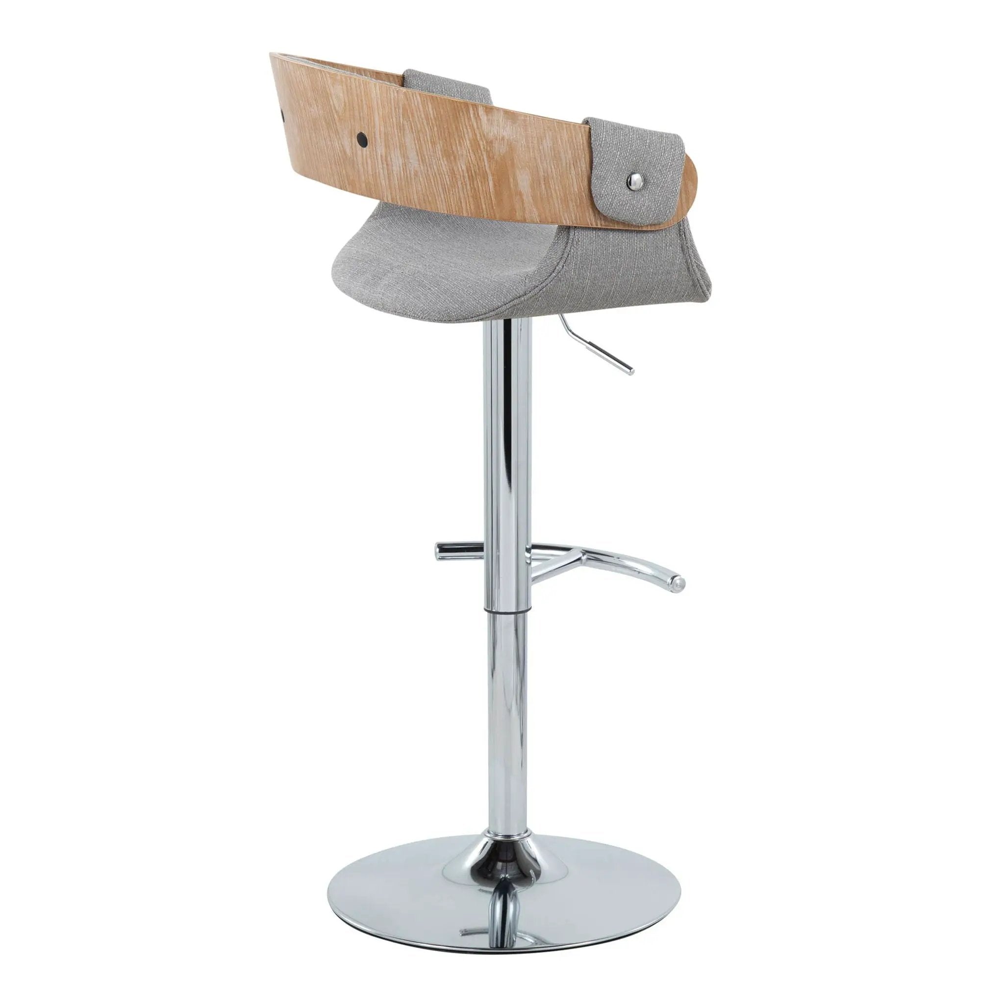 Elisa - Mid Century Modern Adjustable Barstool With Swivel With Rounded T Footrest (Set of 2) by Unique Piece Furniture