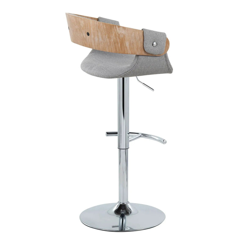 Elisa - Mid Century Modern Adjustable Barstool With Swivel With Rounded T Footrest (Set of 2) by Unique Piece Furniture