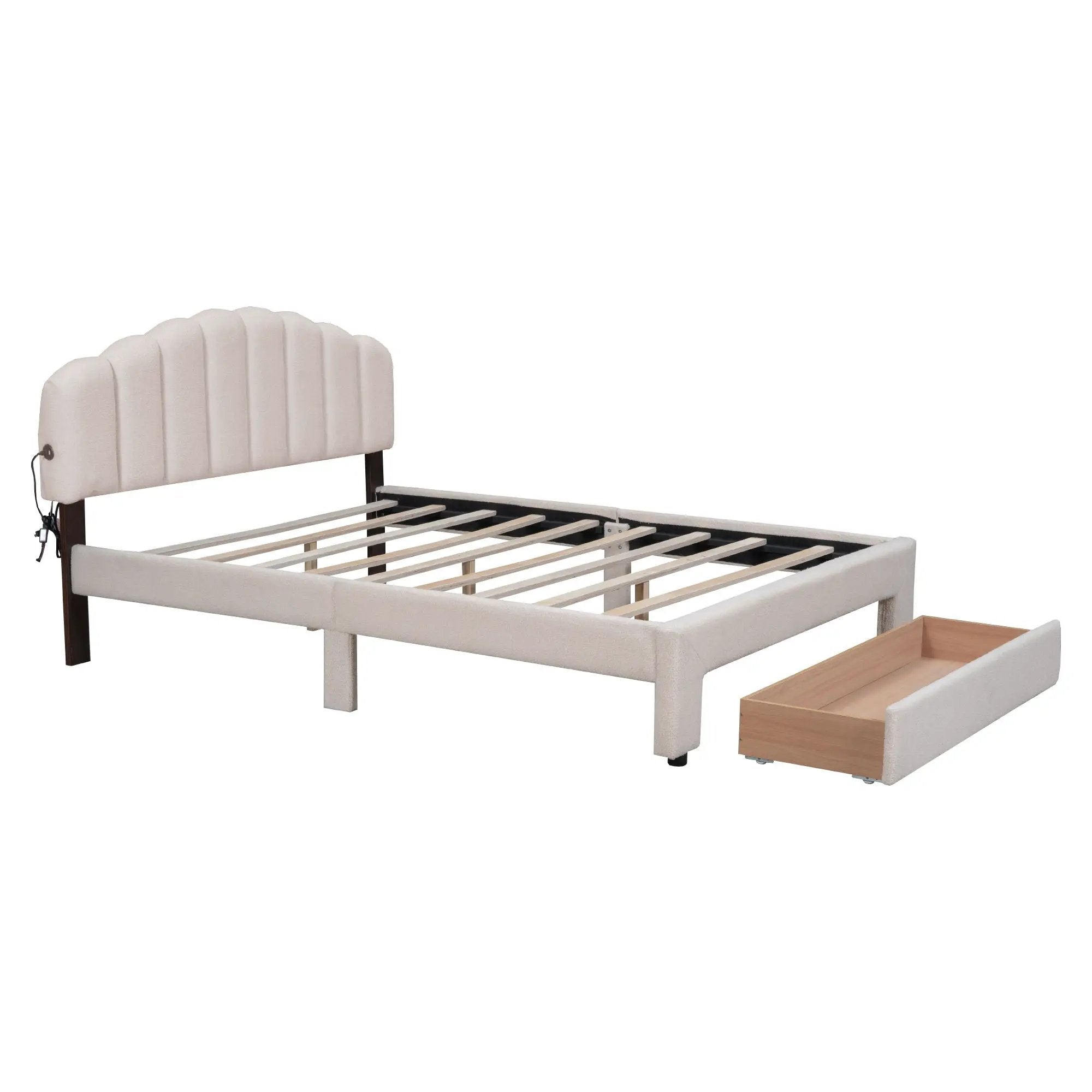 Upholstered Platform Bed With Drawer by Unique Piece Furniture