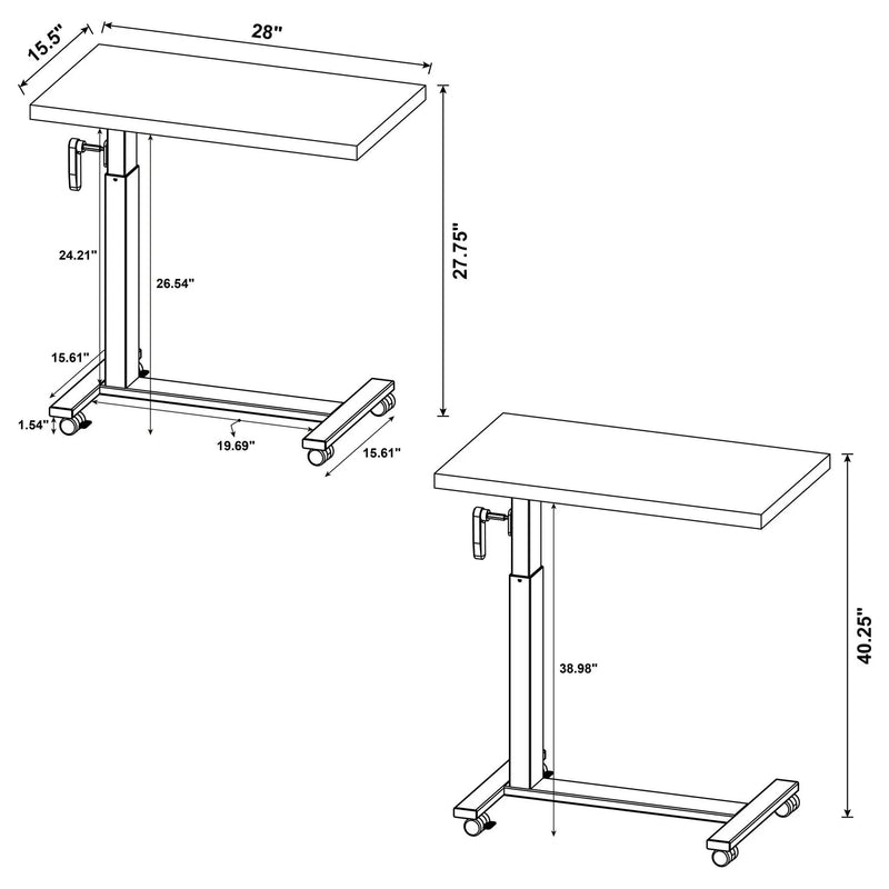 Geary - Height Adjustable Mobile C-Table by HouseOfZazla