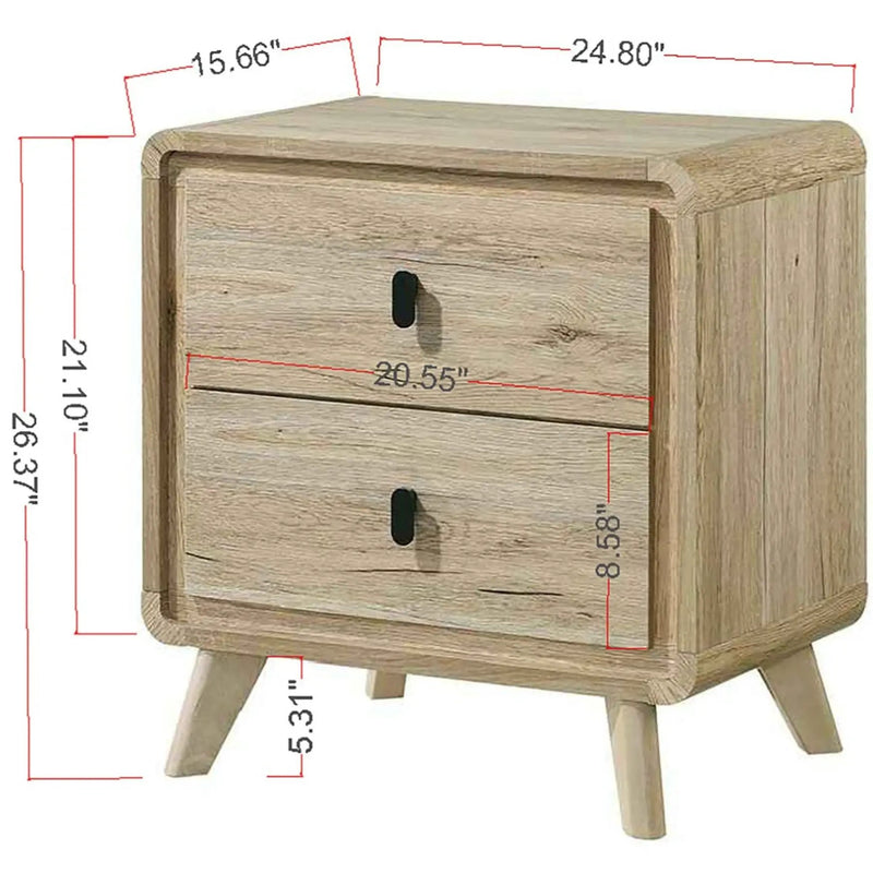 Nightstand & 2 Drawers - Beige by HouseOfZazla