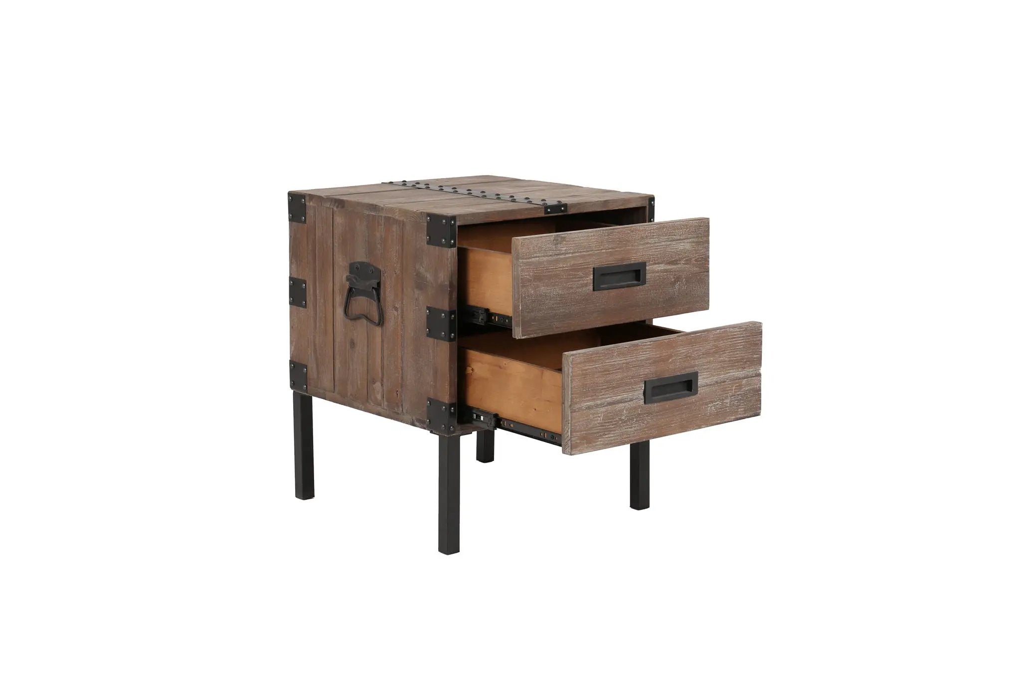 Trunk Table And Side Table With Large Storage Dress Up Your Liviing Room (Set of 3) - Antique Gray by HouseOfZazla