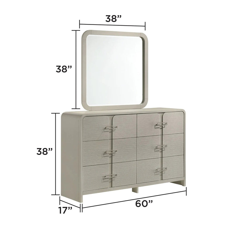 Aria - 6 Drawer Dresser - Beige by HouseOfZazla