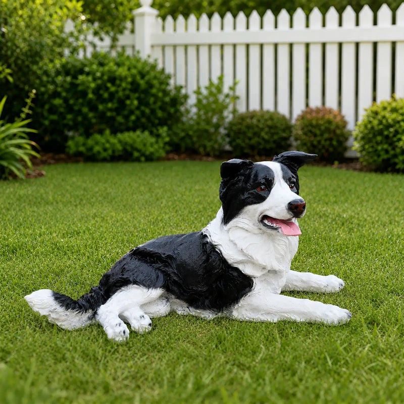 Outdoor Garden Border Collie Dog Statue Greeter by HouseOfZazla