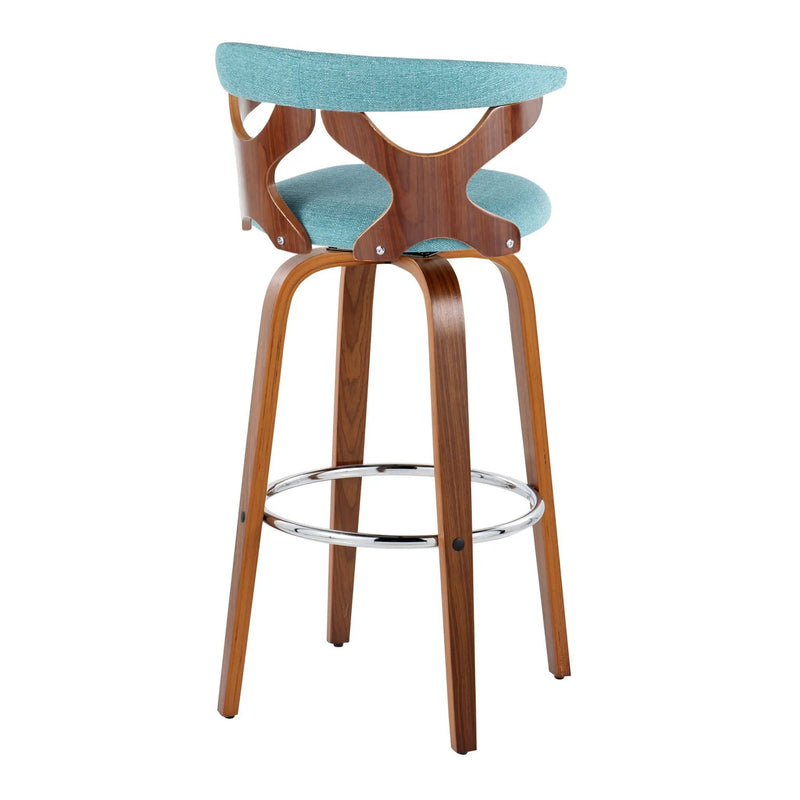 Gardenia - Mid Century Modern Fixed Height Barstool With Swivel With Round Footrest (Set of 2) by Unique Piece Furniture