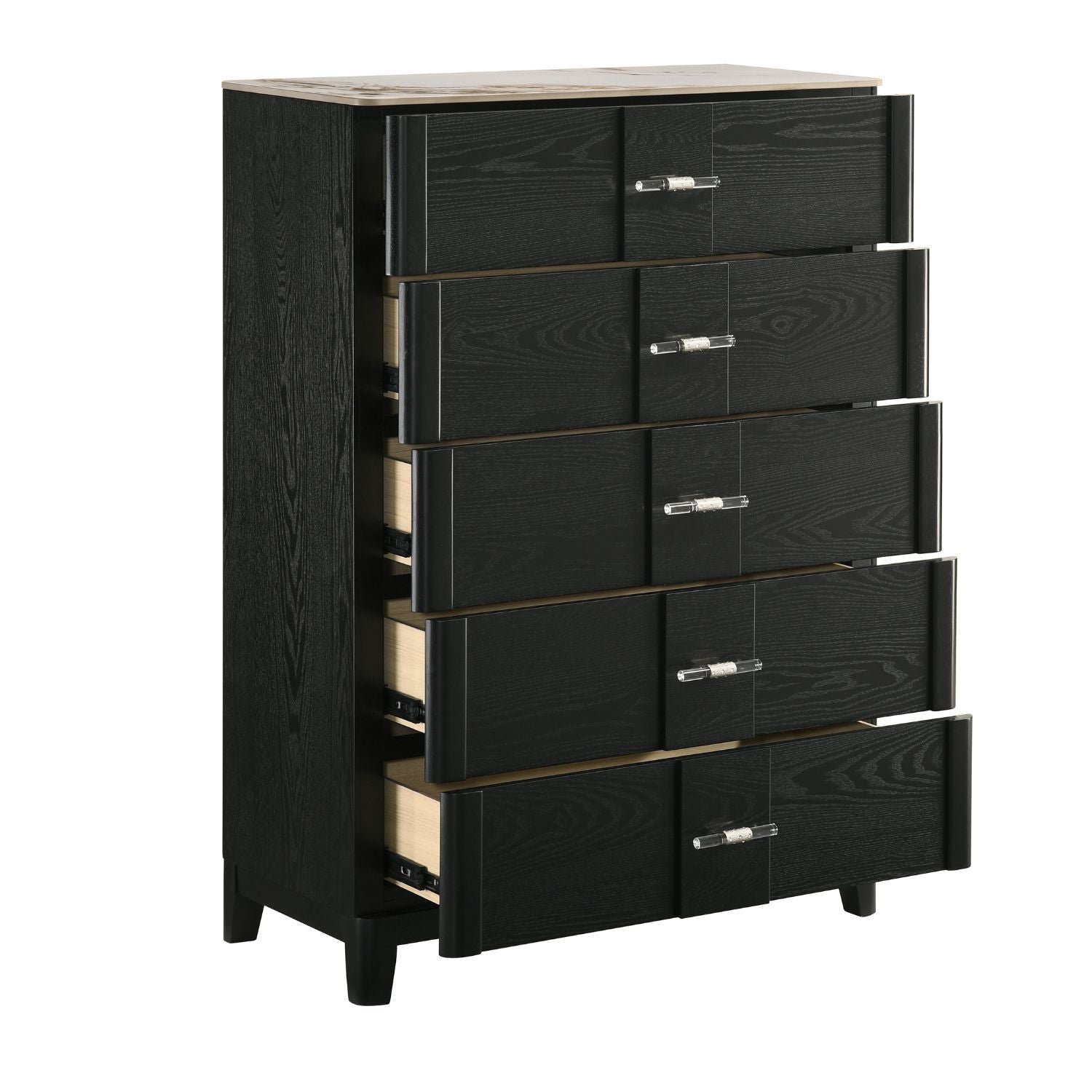 Opel - 5 Drawer Chest - Black by HouseOfZazla
