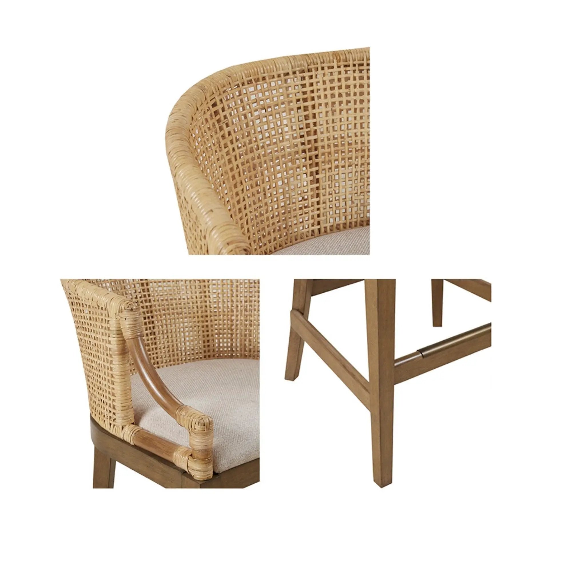Casual Handcrafted Rattan Counter Stool by HouseOfZazla