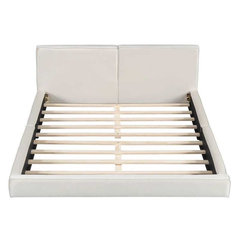 Upholstered Platform Bed, Grounded Bed With Solid Frame by Unique Piece Furniture