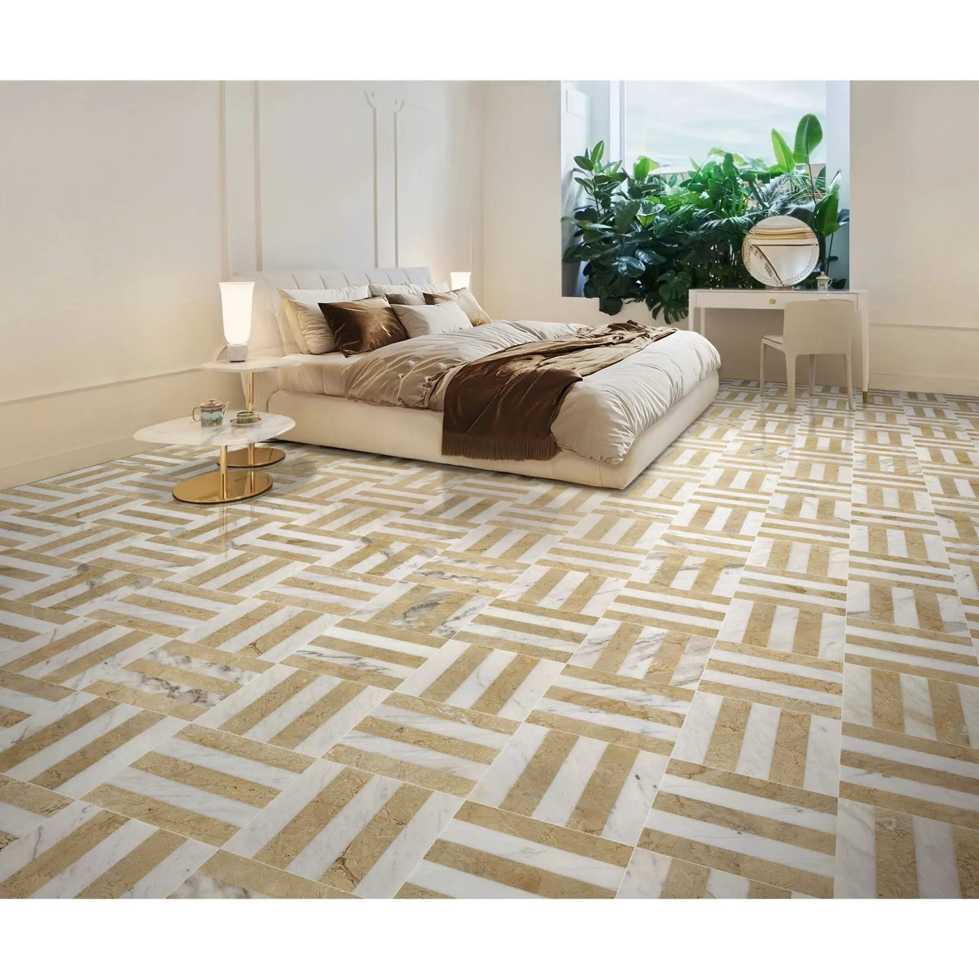 Elegant Waterjet Polished Marble Tile For Floor And Wall by HouseOfZazla