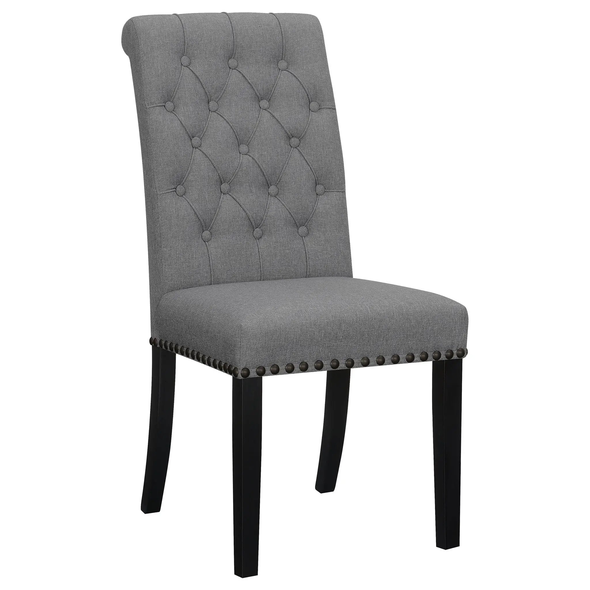 Alana Fabric Upholstered Dining Side Chair Grey (Set of 2) by Unique Piece Furniture