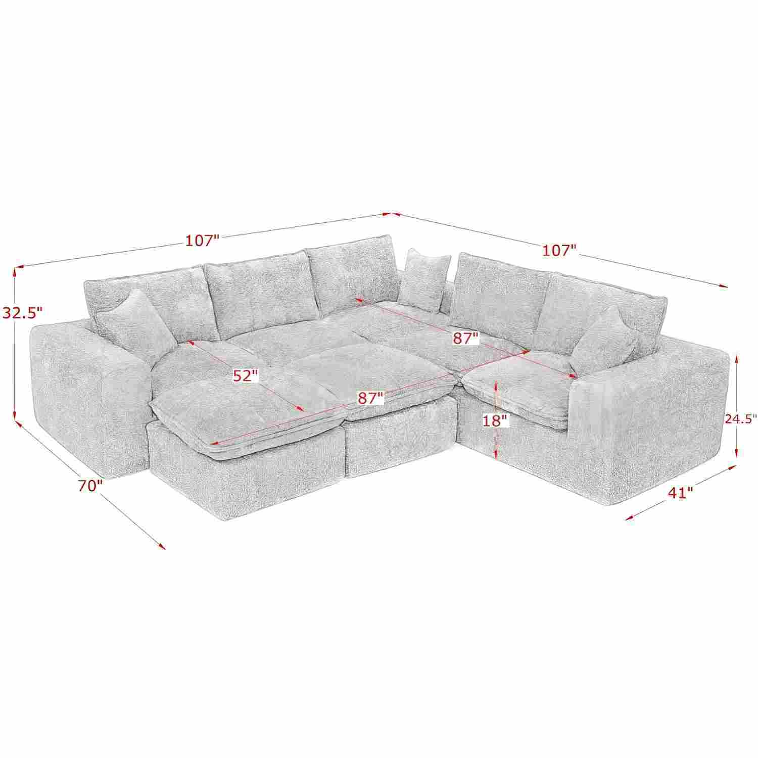 Sectional Sofa With Moveable Ottoman by HouseOfZazla