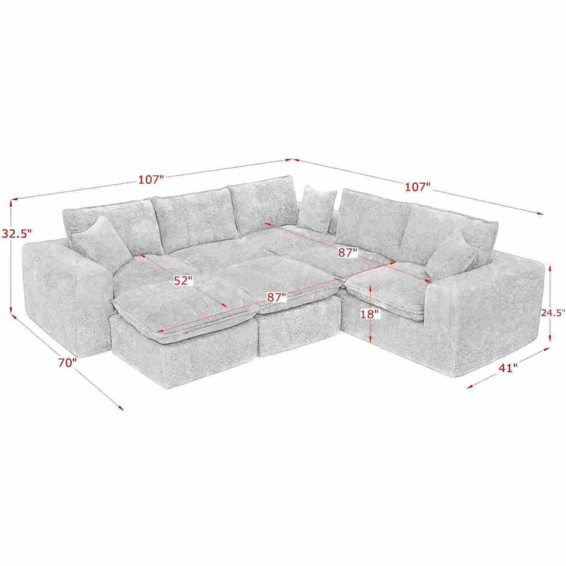 Sectional Sofa With Moveable Ottoman by HouseOfZazla