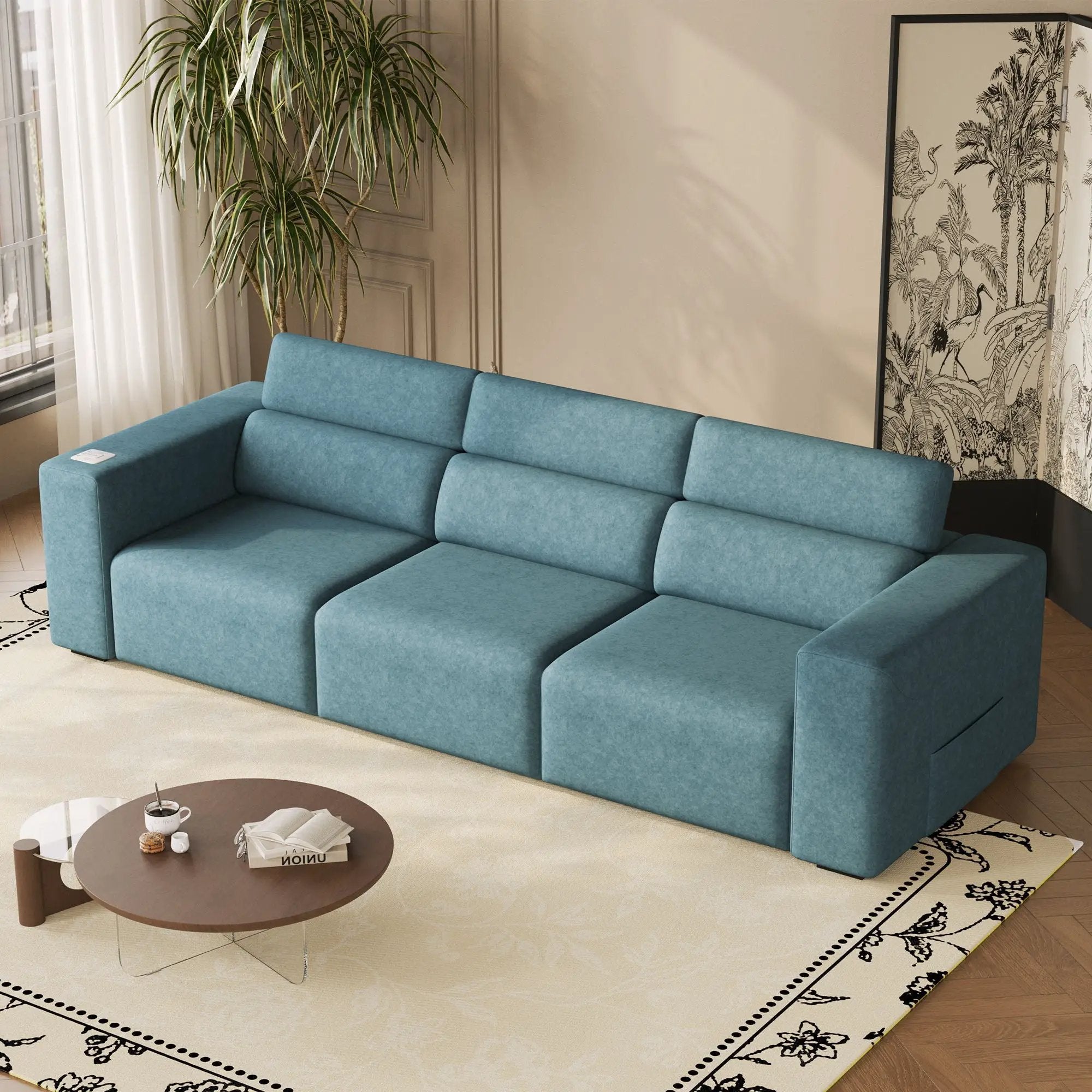 3 Seater Power Recliner Sofa With Wireless Charging And Remote Control by HouseOfZazla