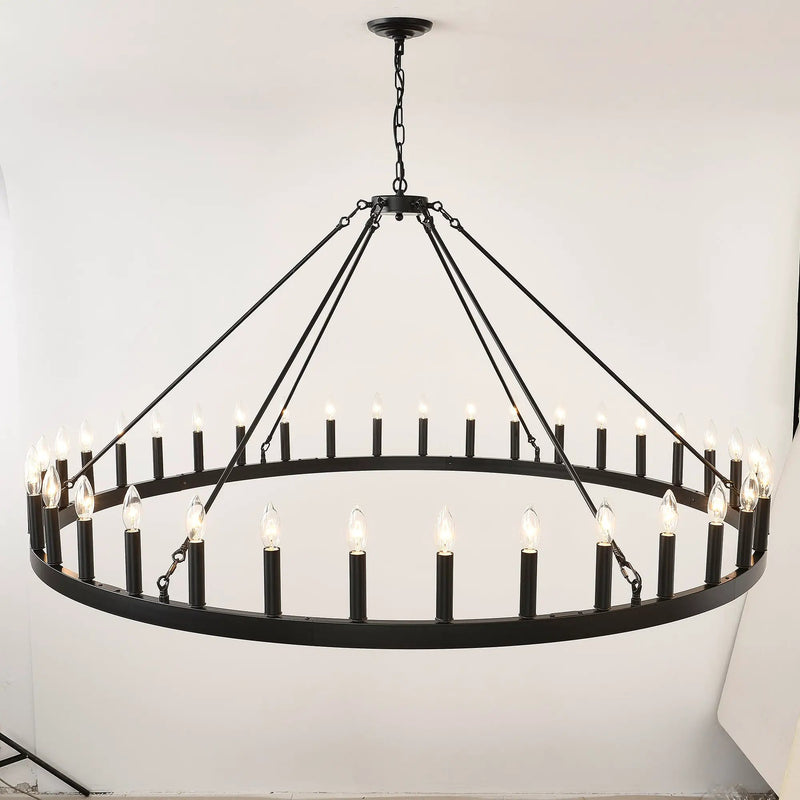 59.1 Inch 36-Light Wagon Wheel Chandelier by HouseOfZazla