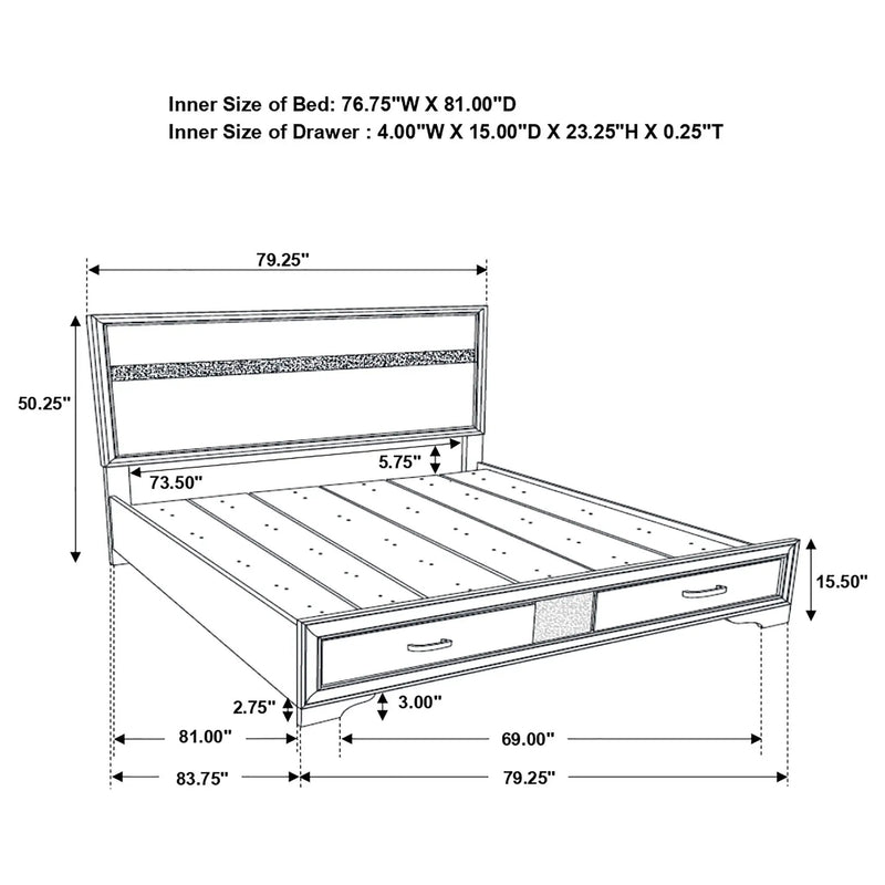 Storage Platform Bed 2 Drawer