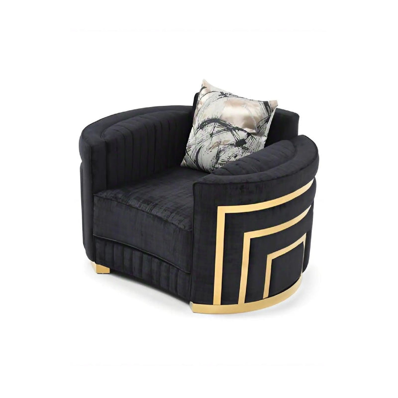 Soledad - Chair Upholstered With Hued Accents - Black by HouseOfZazla