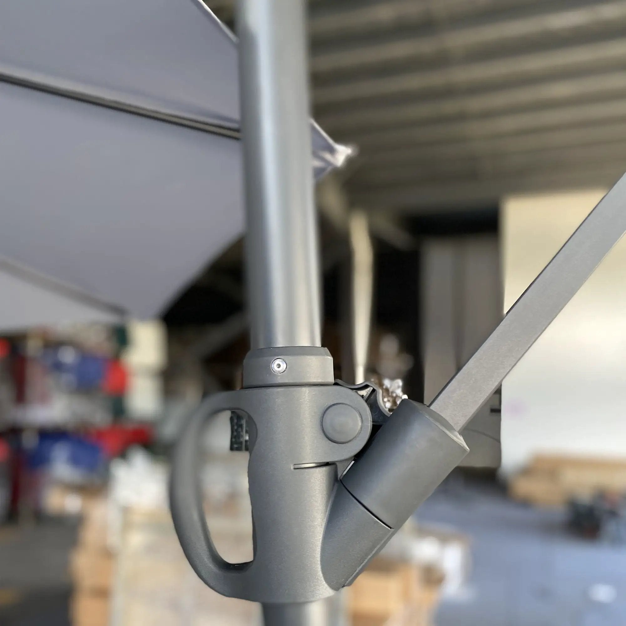 10 Ft Offset Cantilever Patio Umbrella With Crank And Tilt Adjustment For Pool, Deck, And Garden - Gray by Unique Piece Furniture