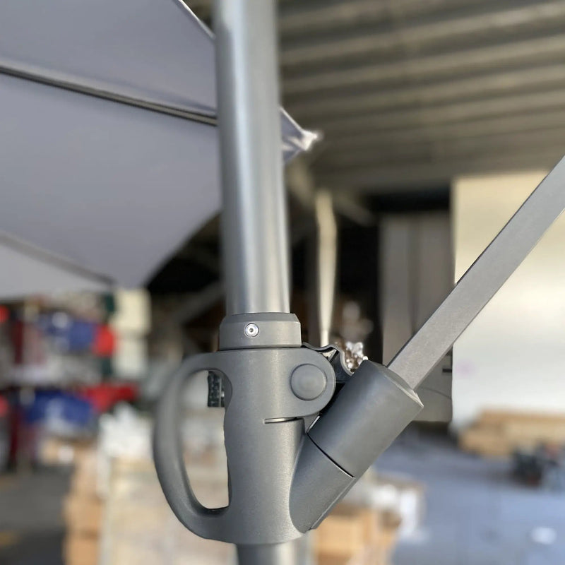 10 Ft Offset Cantilever Patio Umbrella With Crank And Tilt Adjustment For Pool, Deck, And Garden - Gray by Unique Piece Furniture