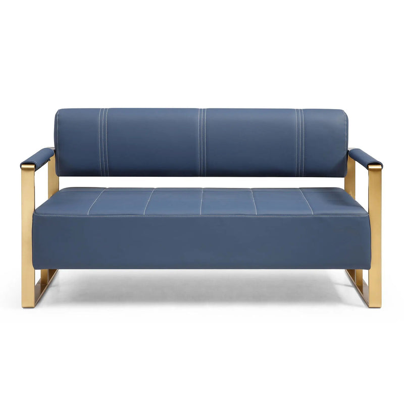 Modern Upholstery Accent Loveseat Sofa For Living Room 2 Seater With Metal Arms by HouseOfZazla