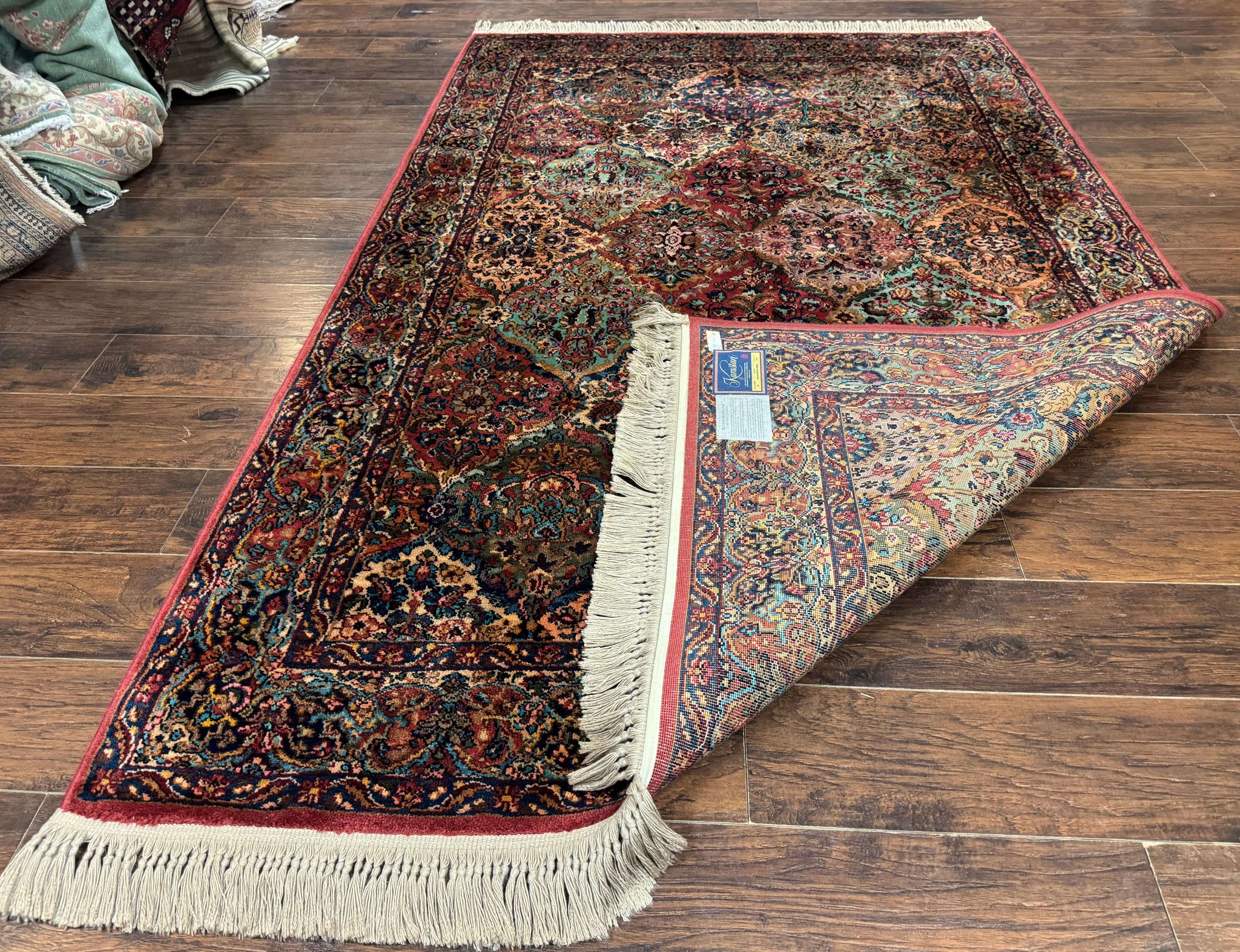 5.9 x 9 Karastan Rug Multicolor Panel Kirman #717, Original 700 Series, Wool by Jewel Rugs