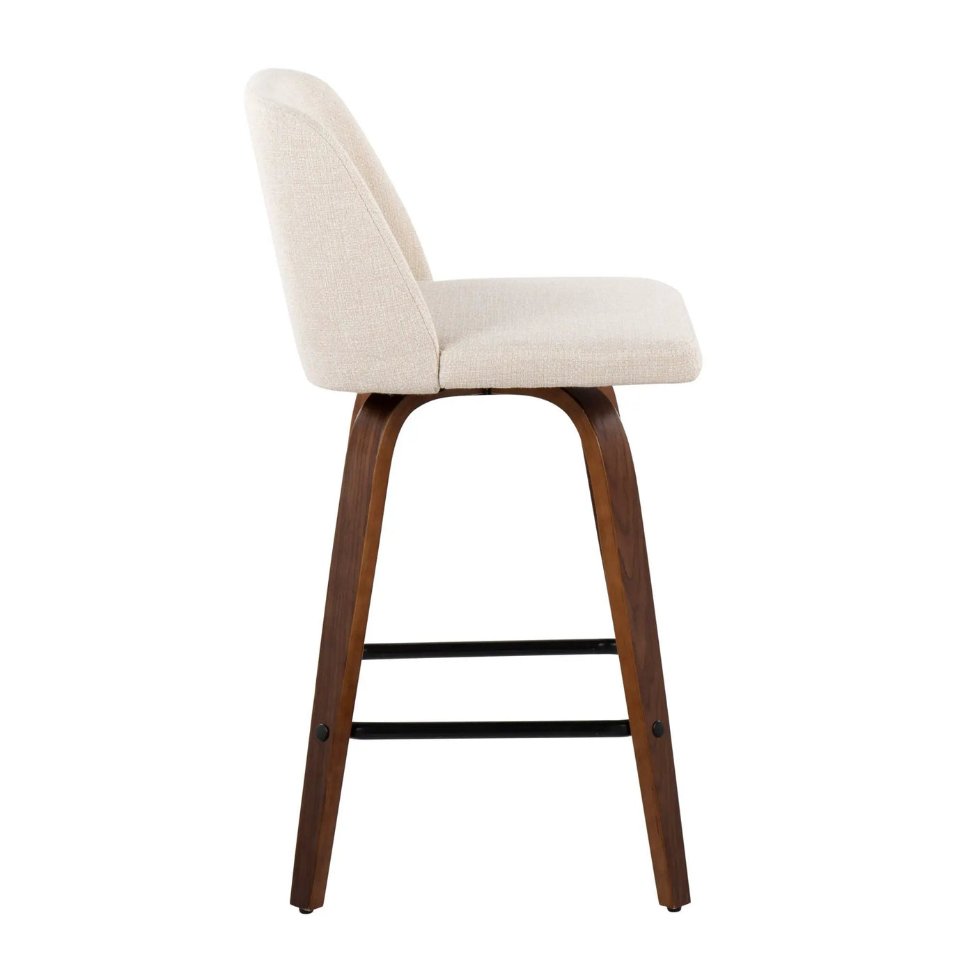 Toriano - Mid Century Modern Fixed Height Counter Stool & Square Footrest (Set of 2) by HouseOfZazla