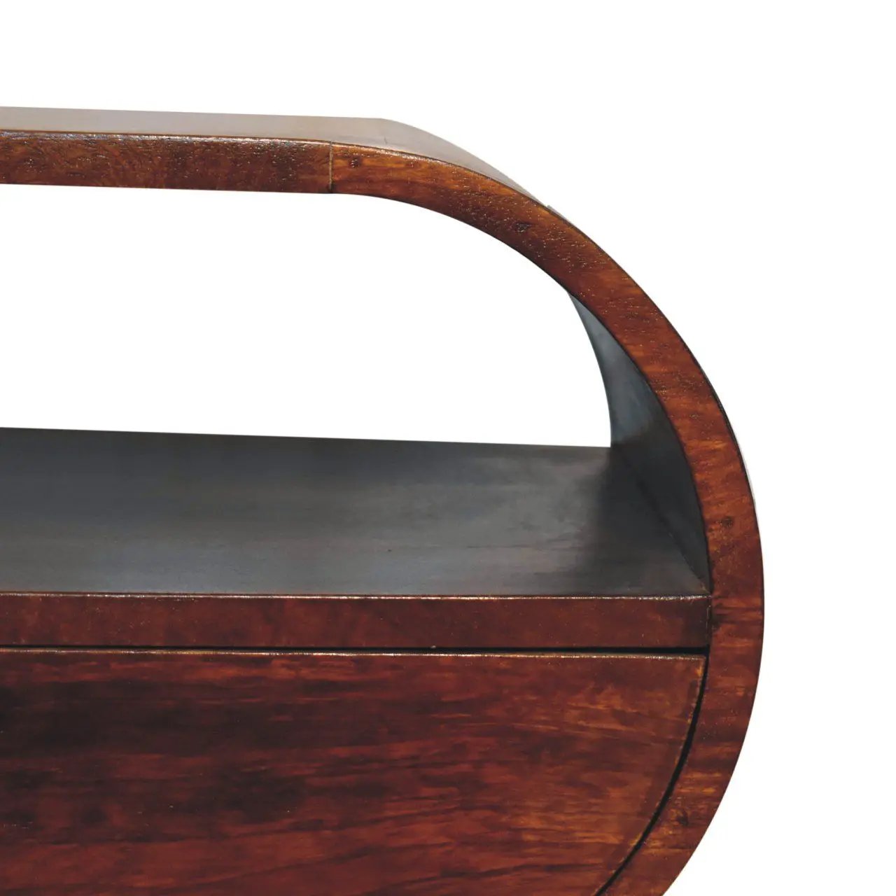 Large Chestnut Circular Bedside by Unique Piece Furniture