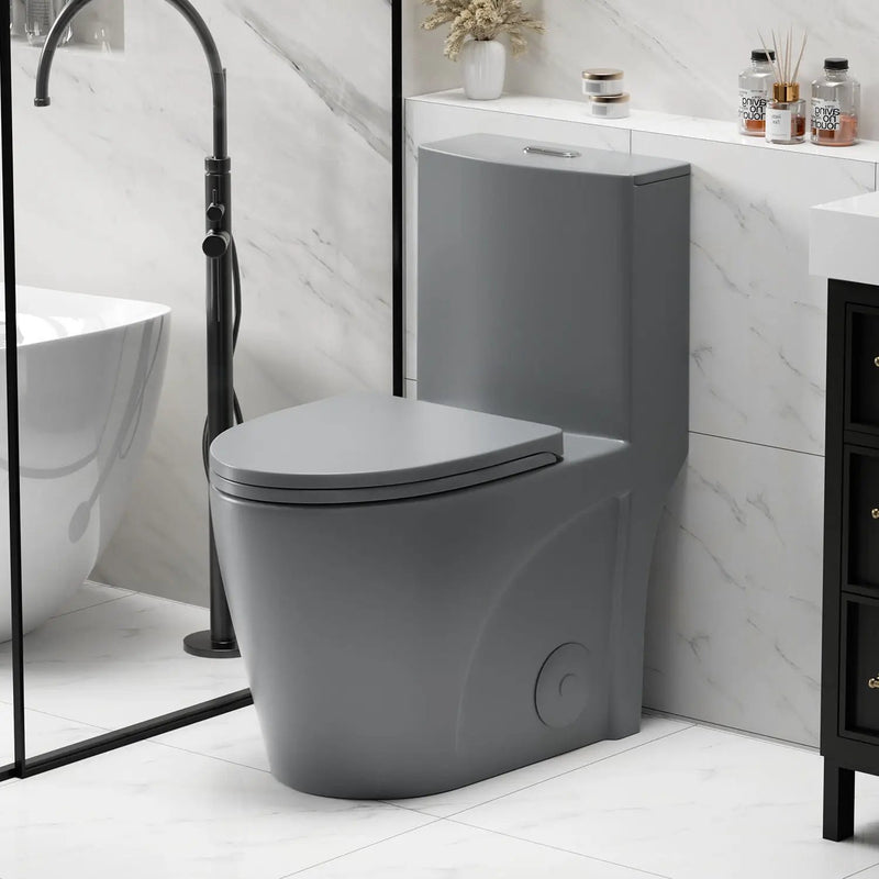 1 Piece Toilet With Tornado Flush, Dual Flush, And ADA Height Comfort Chair by HouseOfZazla