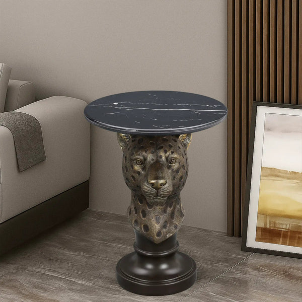 Leopard Head Accent Table