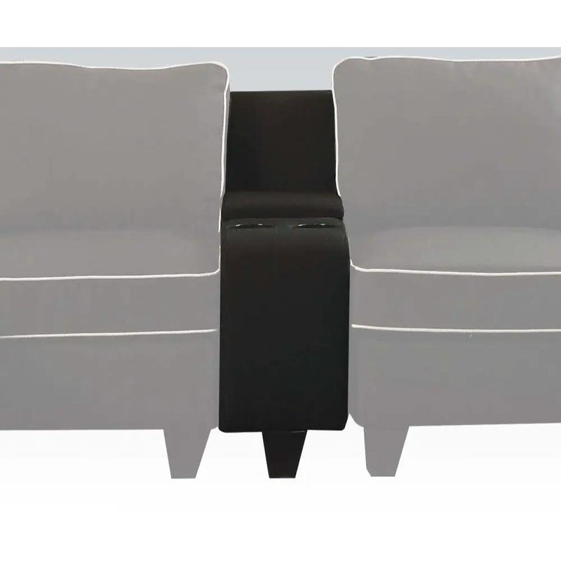 Kelliava - Console With USB - Black Fabric by Unique Piece Furniture