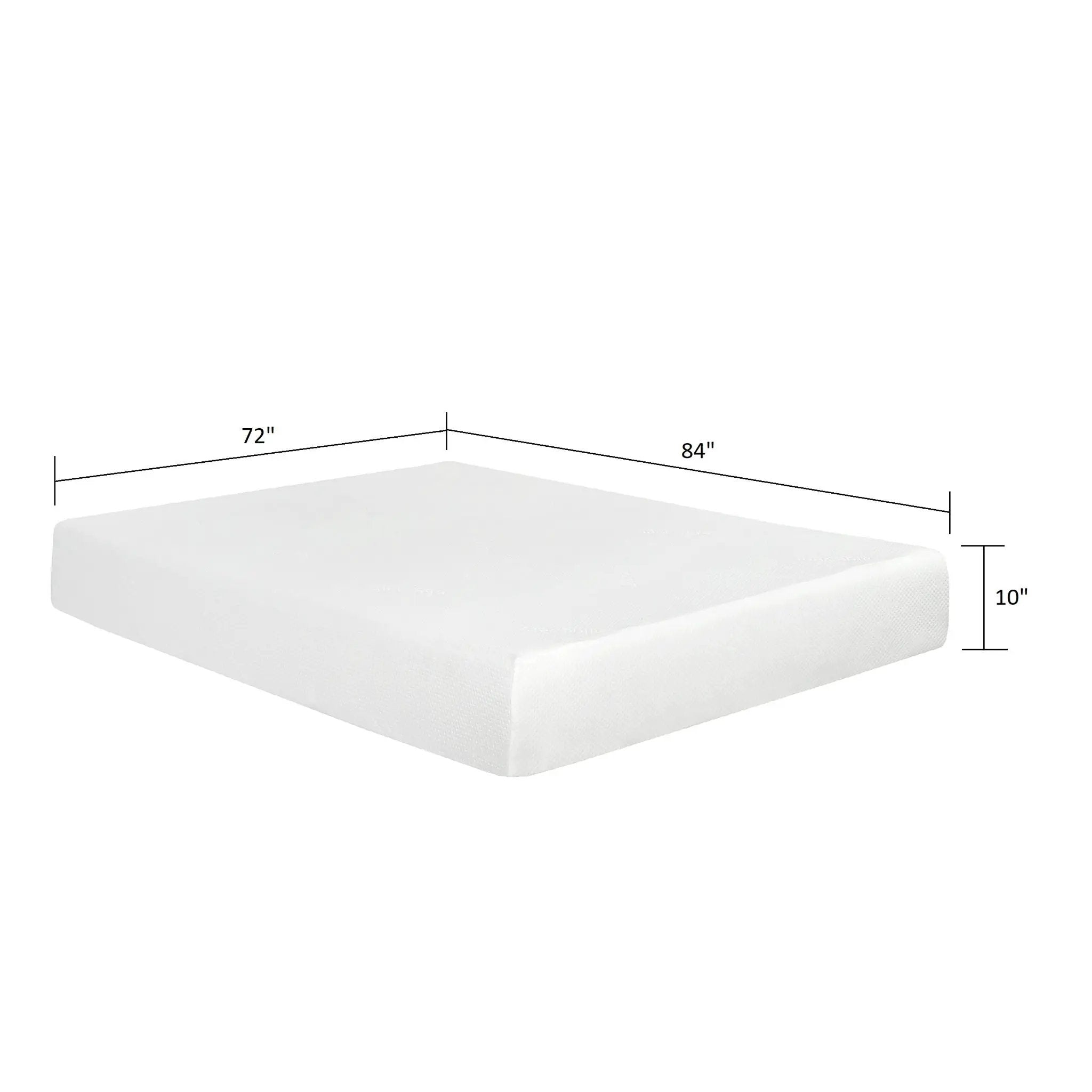 10" Plush Gel Memory Foam Mattress Bed With Cooling Technology, Aloe Vera Cover by Unique Piece Furniture