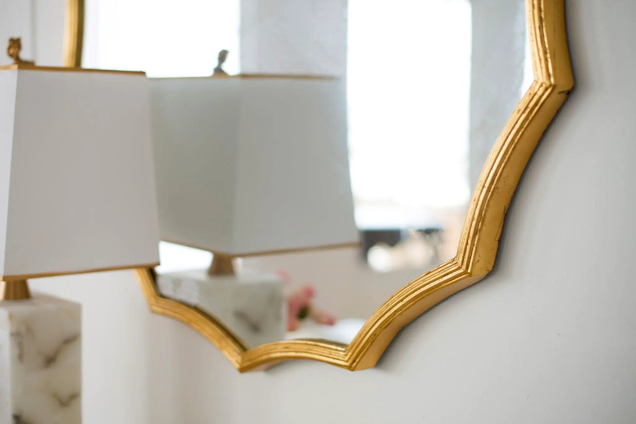 Round Sunburst Wall Mirror With, Wall Decor Mirror For Entryway Bedroom Living Room - Gold by HouseOfZazla