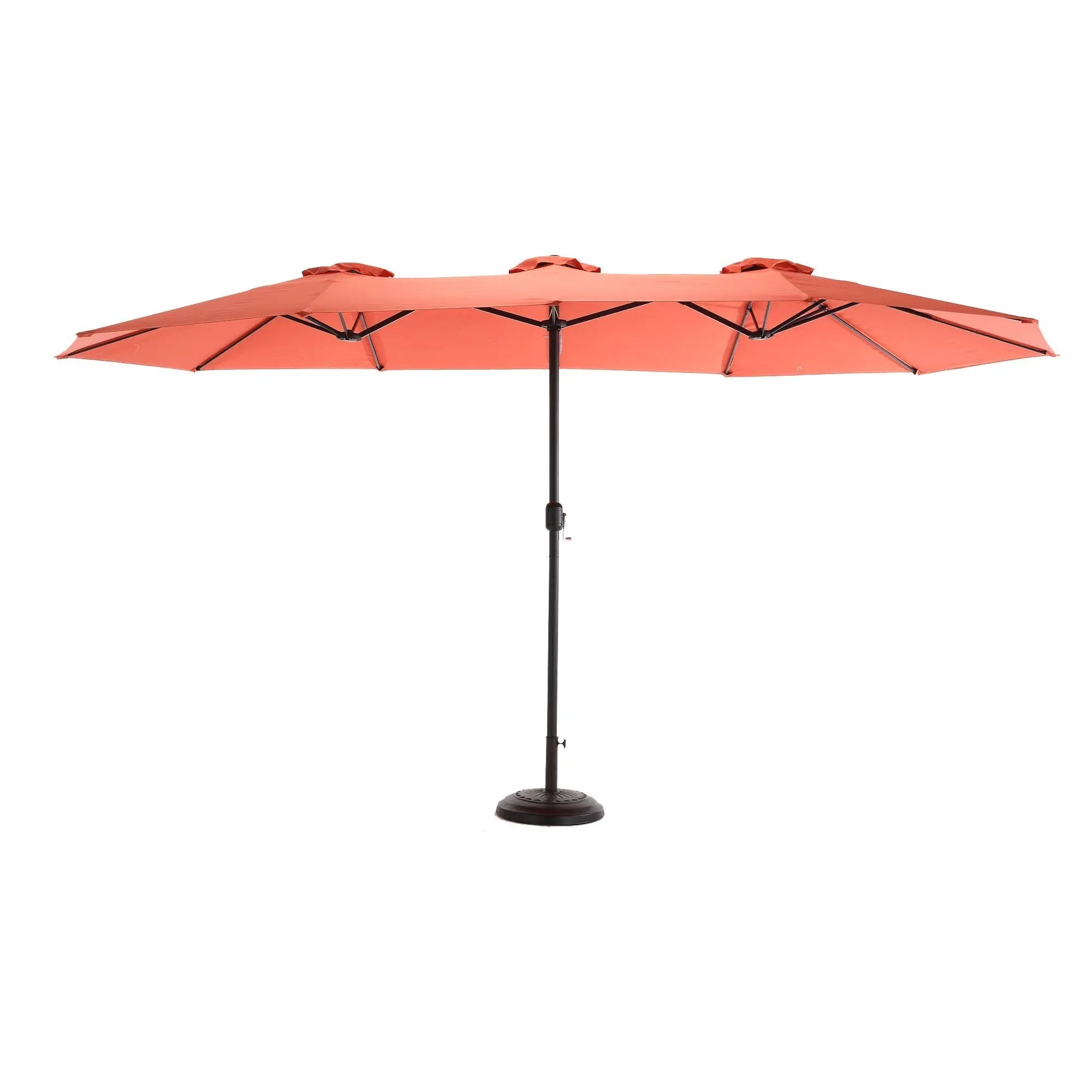 14.8 Ft Double Sided Outdoor Umbrella Rectangular Large with Crank (Orange) (No Base) by HouseOfZazla
