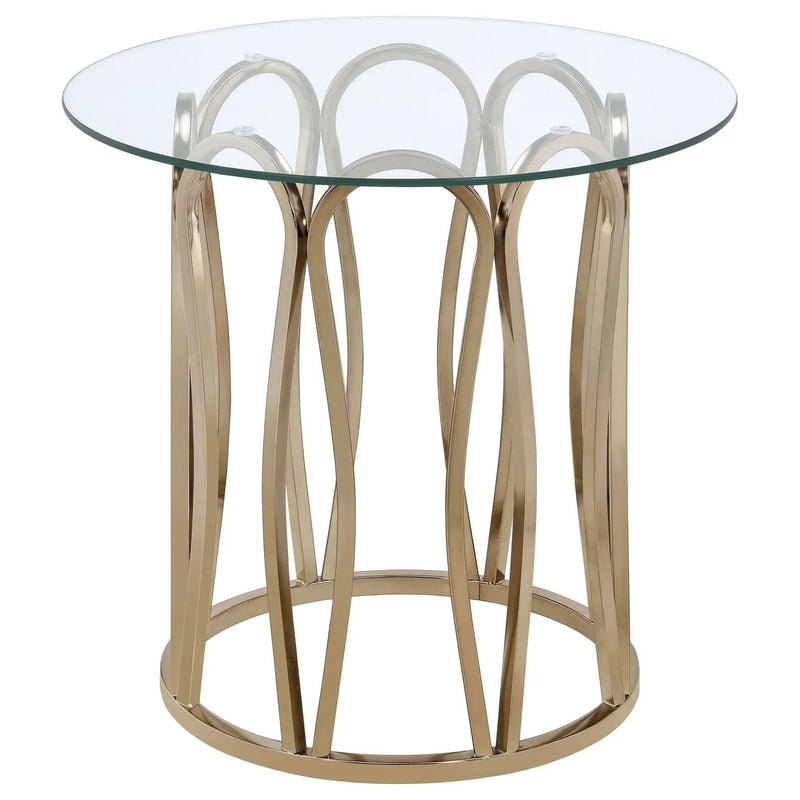 Monett 2-piece Coffee and End Table Set Chocolate Chrome by Unique Piece Furniture