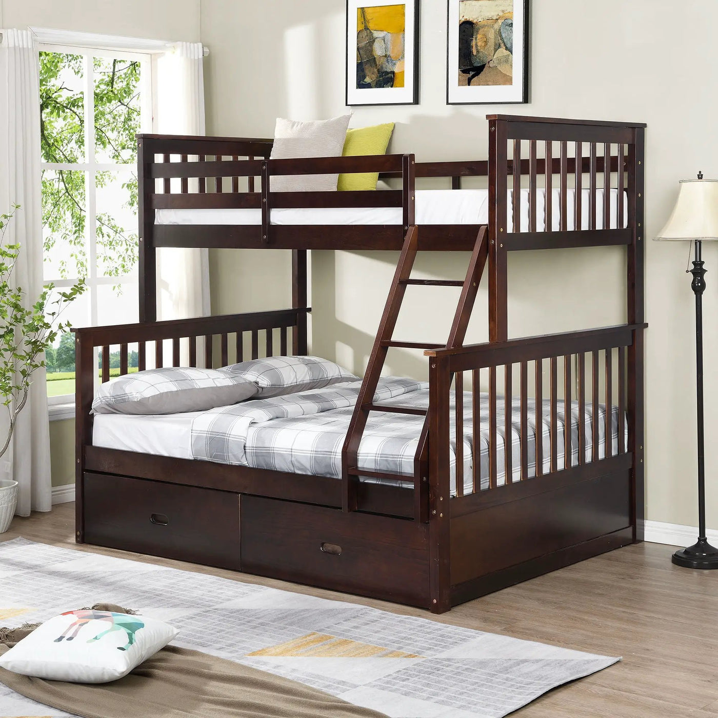 Bunk Bed With Ladder, And Safety Guard Rails by Unique Piece Furniture