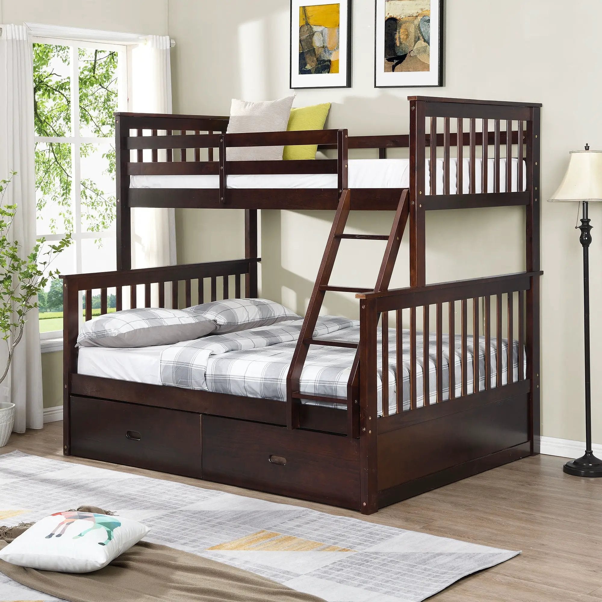 Bunk Bed With Ladder, And Safety Guard Rails by Unique Piece Furniture