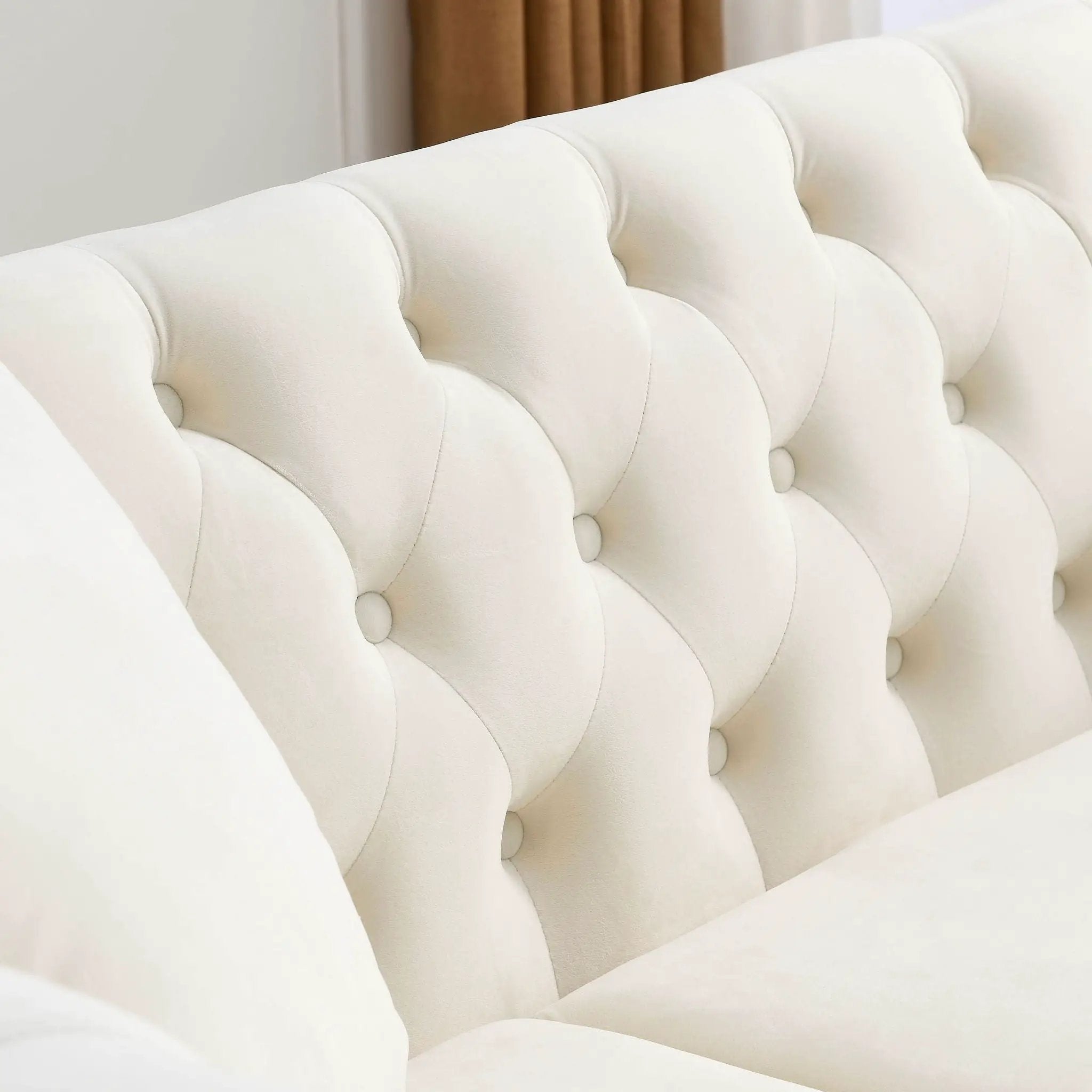Chesterfield Sofa With Rolled Arms And Nailhead Trim by HouseOfZazla