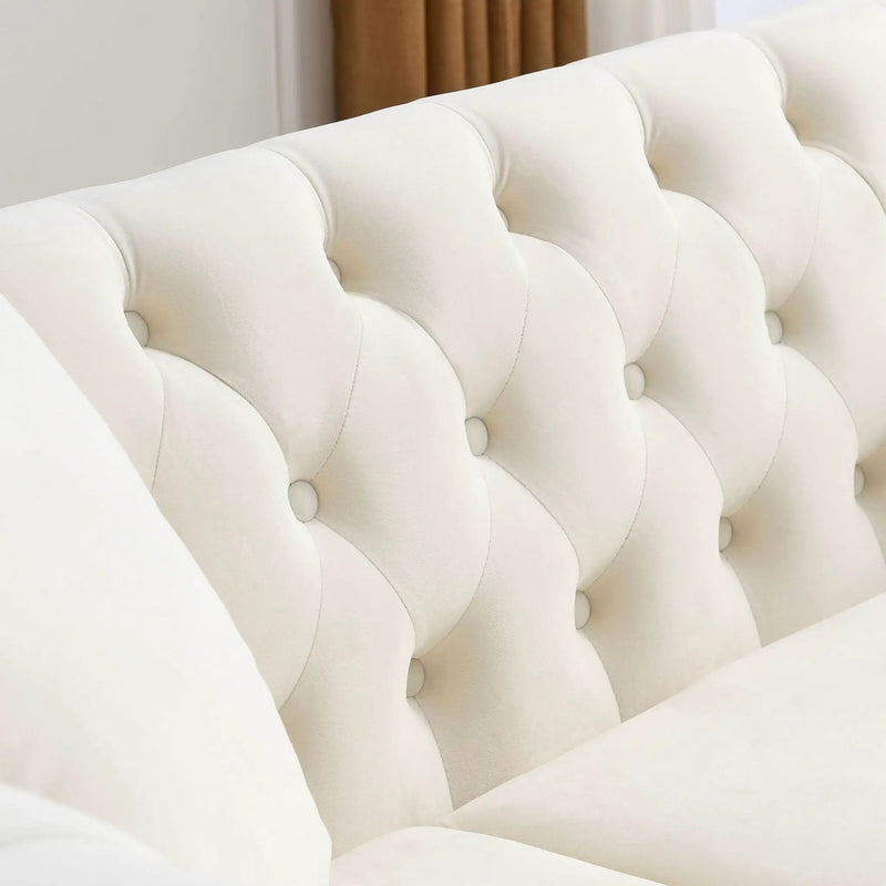 Chesterfield Sofa With Rolled Arms And Nailhead Trim by HouseOfZazla