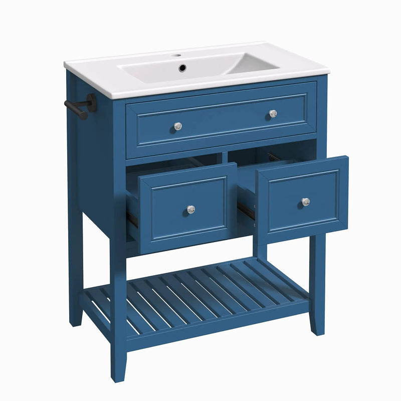 30" Navy Blue Bathroom Vanity by HouseOfZazla