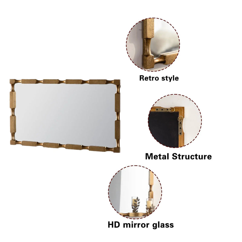 Gold Bamboo-Style Rectangular Wall Mirror by HouseOfZazla