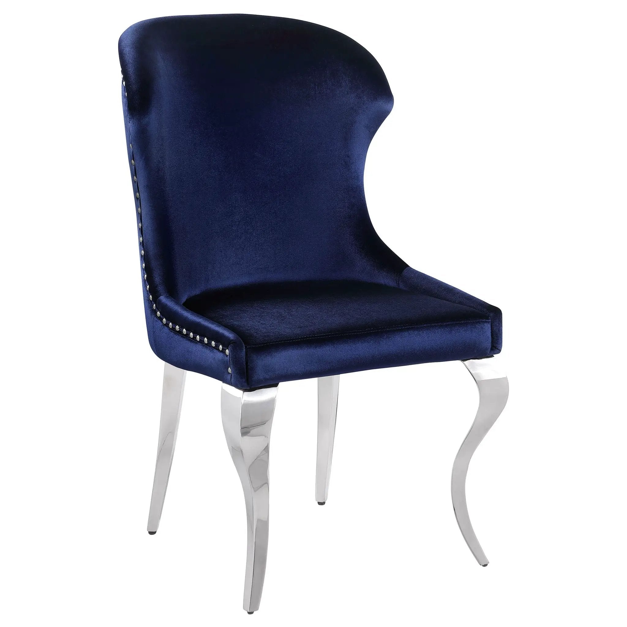 Cheyanne Upholstered Dining Side Chair Ink Blue (Set of 2) by Unique Piece Furniture