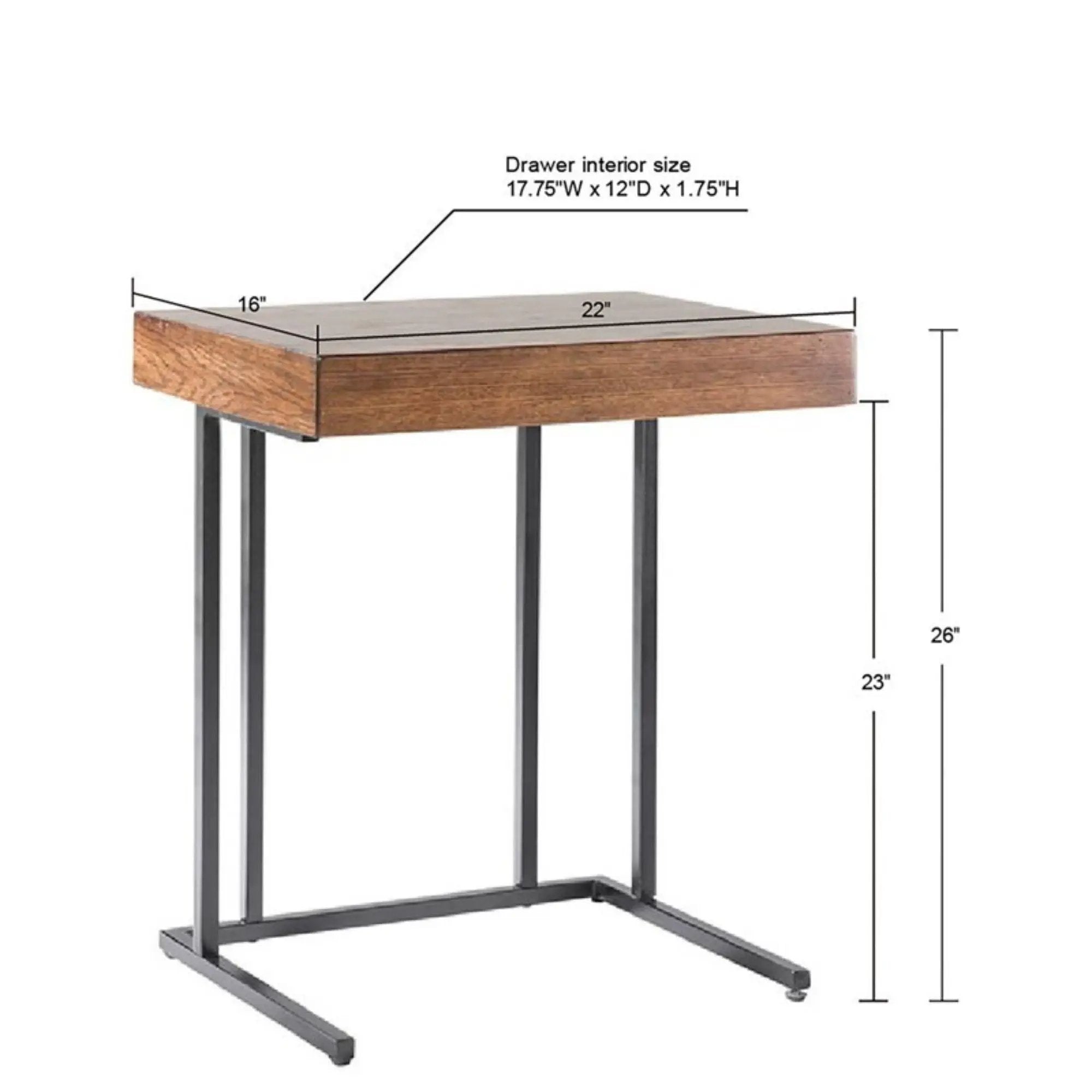 Wynn - Pull Up Table With Storage Compartment - Pecan by HouseOfZazla
