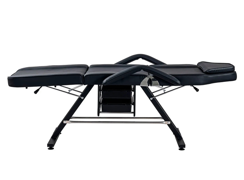 72.8" Massage Salon Tattoo Chair With Two Trays Esthetician Bed With Hydraulic Stool, Multi-Purpose 3-Section Facial Bed Table, Adjustable Beauty Barber Spa Beauty Equipment by HouseOfZazla