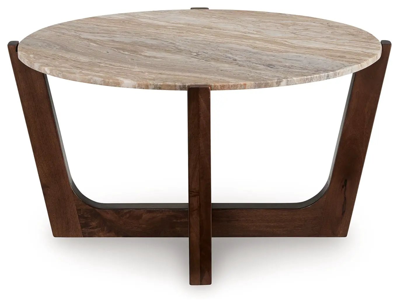 Tanidore - Round Cocktail Table - Warm Brown by Unique Piece Furniture