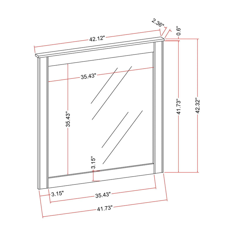 Lorenzo - Large Scale Mirror With Sleek Frame And Glittered Detailing - Silver
