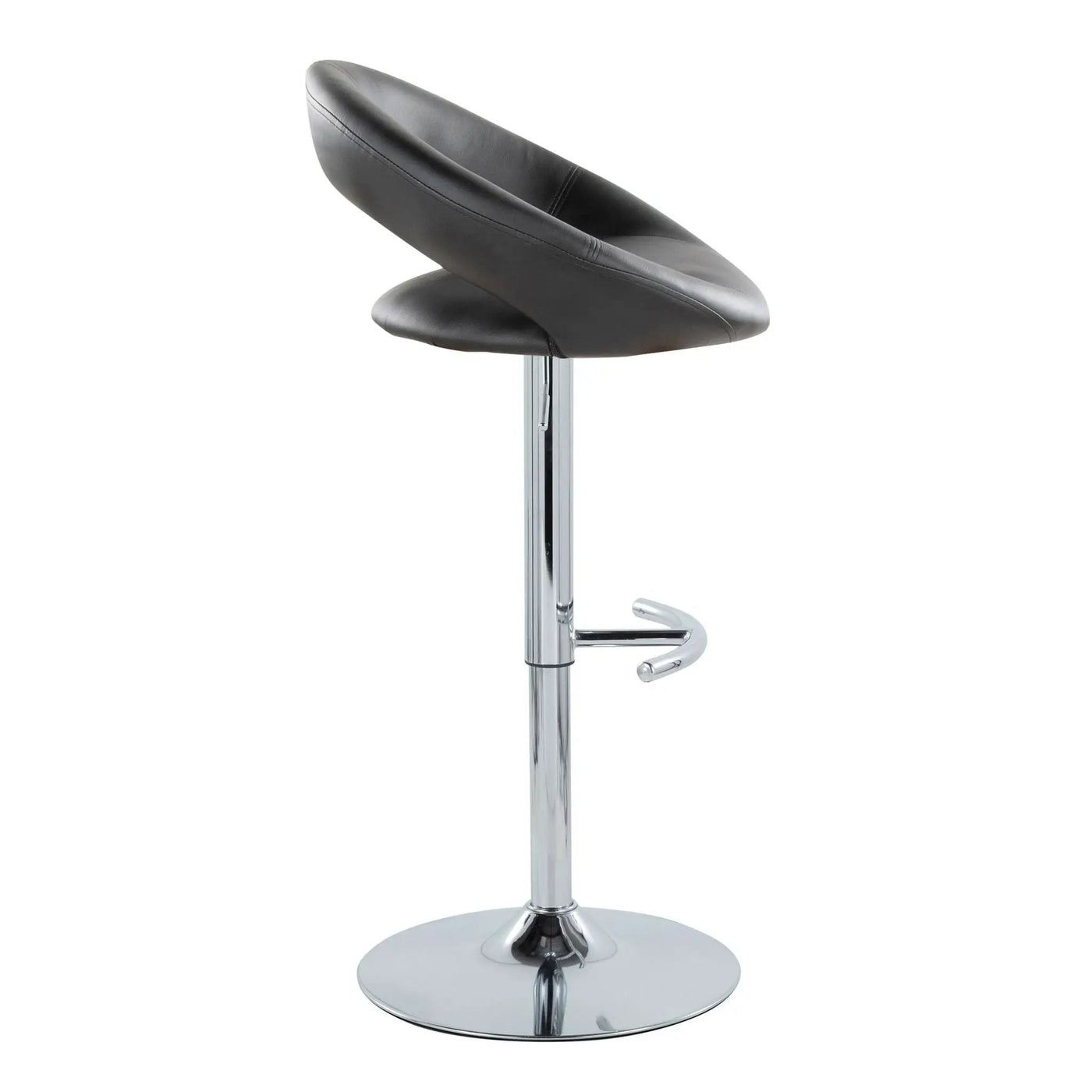 Posh - Contemporary Adjustable Barstool With Swivel With Rounded T Footrest (Set of 2) by HouseOfZazla